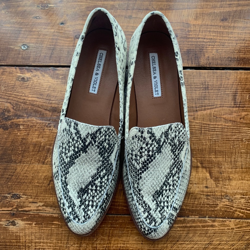 Chelsea & Violet Snakeskin Loafers